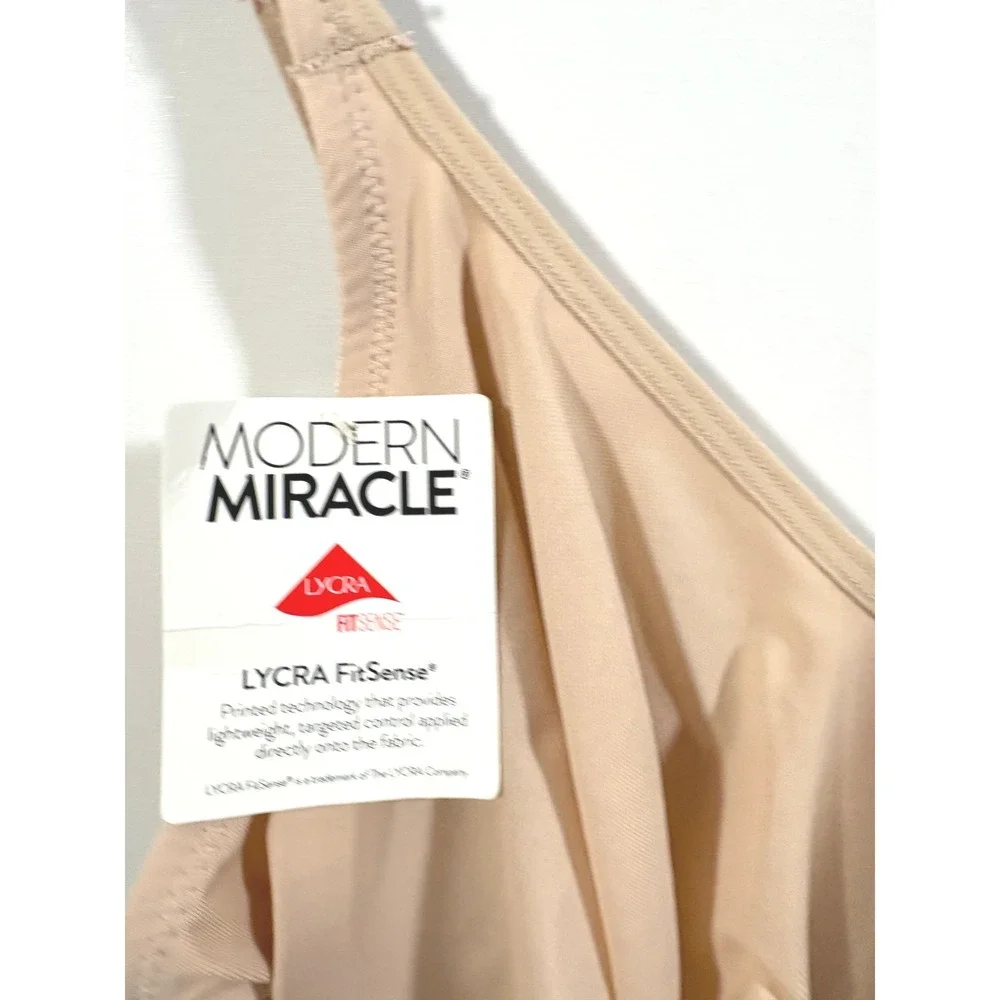 Miraclesuit Modern Miracle Thigh Slimmer Bodysuit 2562 Warm Beige XL NEW